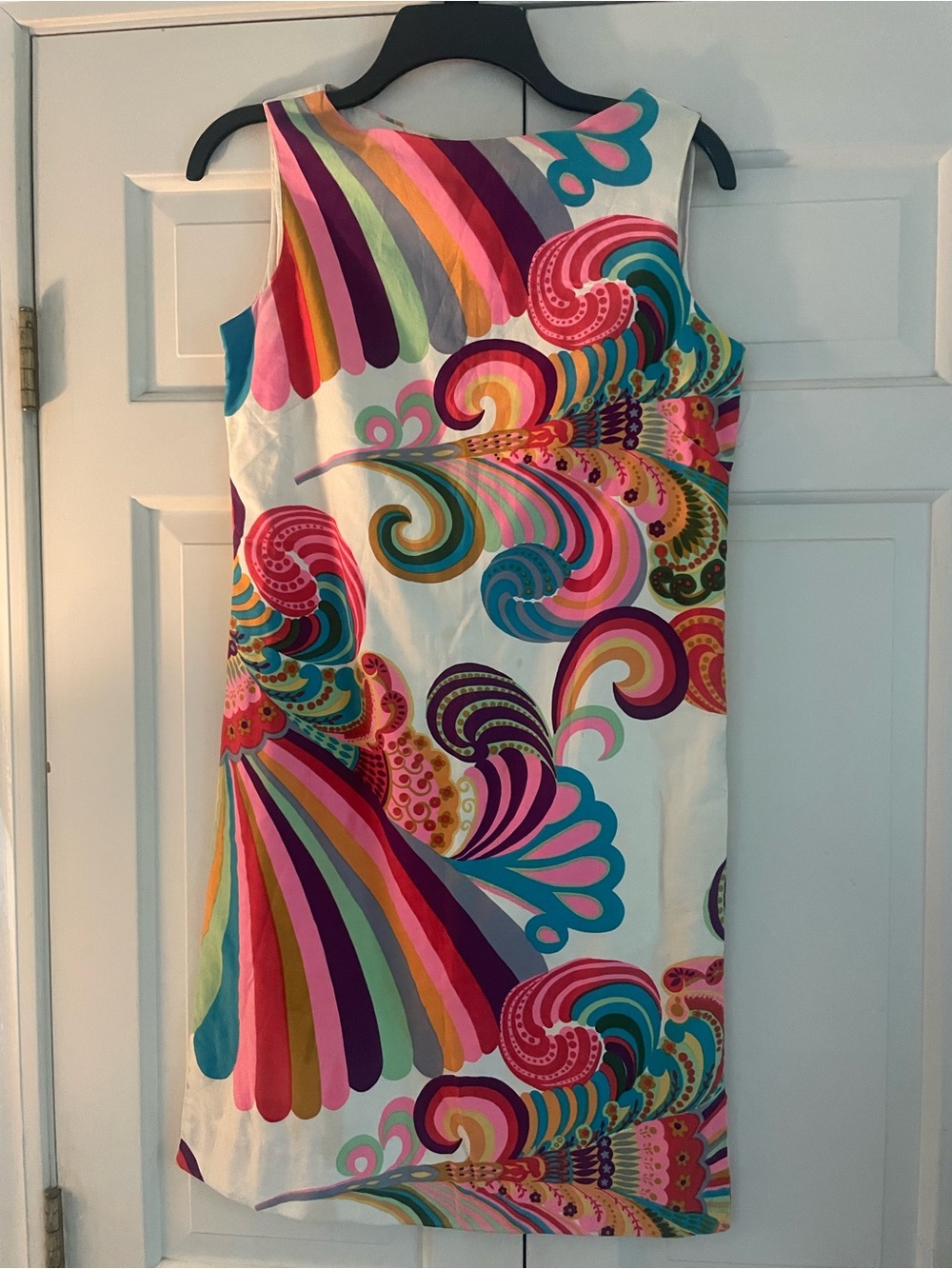 Abstract Swirl Sleeveless Mini Dress in Multicolor